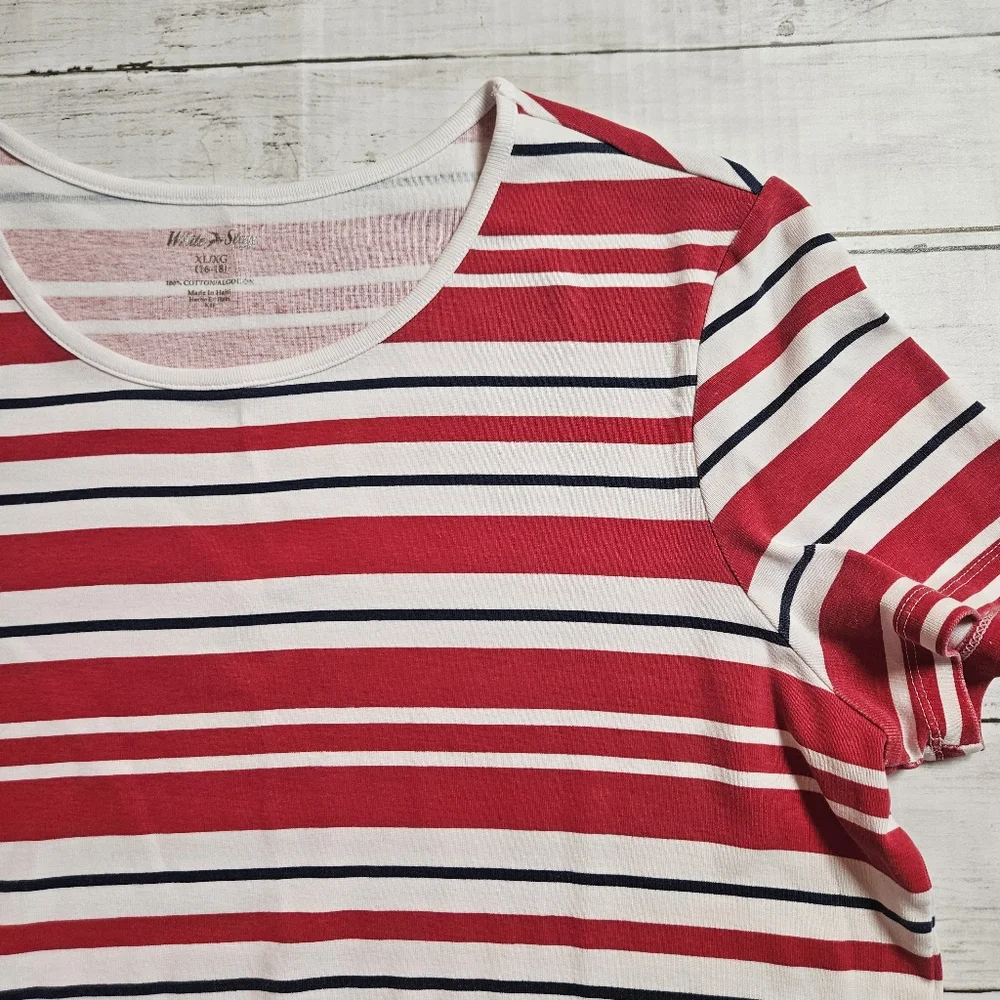White Stag Red And White Striped Shirt Size XL - Picture 2 of 5